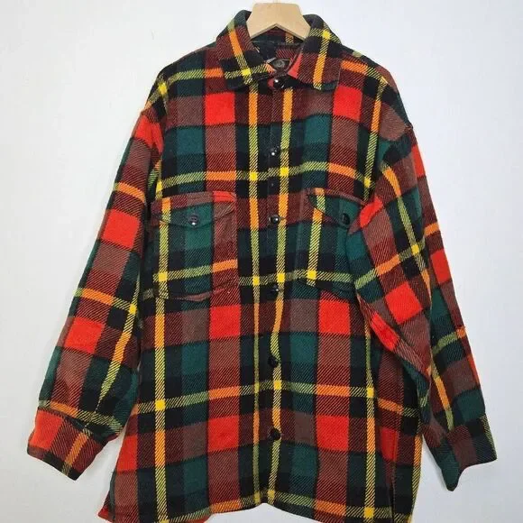 Vintage Johnson Woolen Mills Jacket Mens Tartan Plaid Hunting Wool